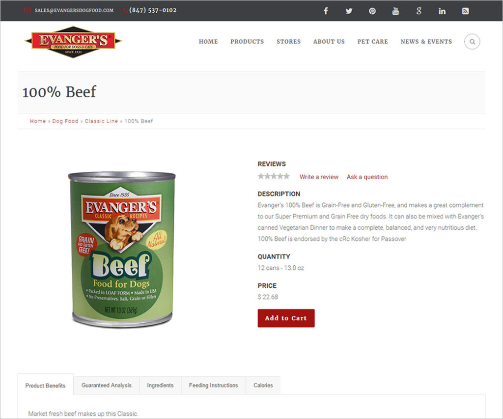 Evanger’s Dog Food Jerry R Cole Consulting Group, LLC