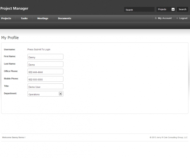 Project Manager - Photo of User Profile Page