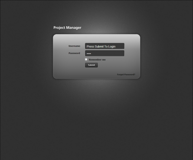 Project Manager - Photo of Login Page